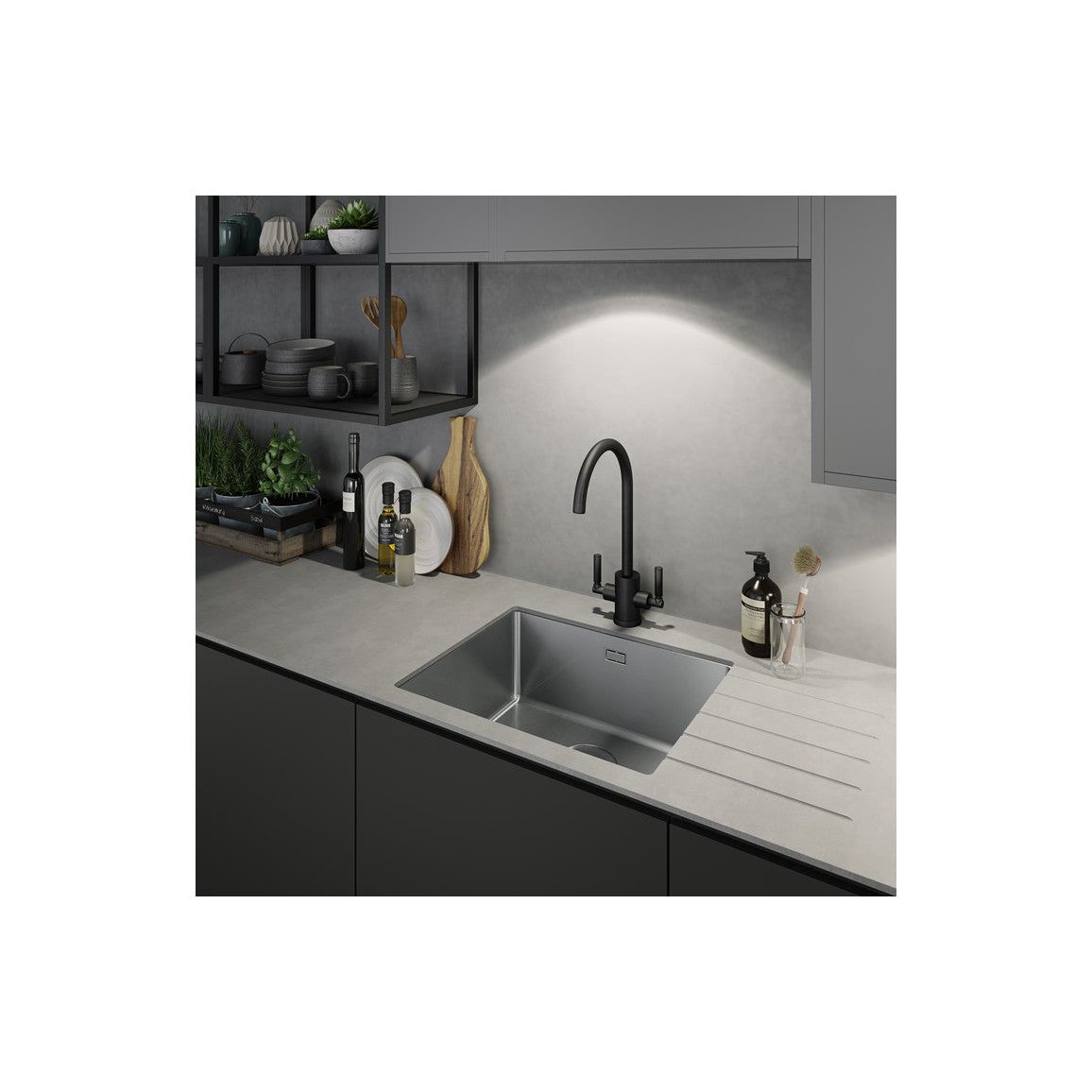 Abode Atlas Monobloc Mixer Tap - Matt Black