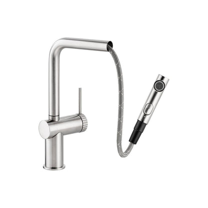 Abode Fraction Pull-Out Mixer Tap - Brushed Nickel