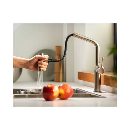 Abode Tubist T Single Lever Mixer Tap w/Pull Out - Brushed Nickel