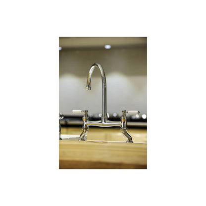 Abode Astbury Bridge Mixer Tap w/Handspray - Forged Brass