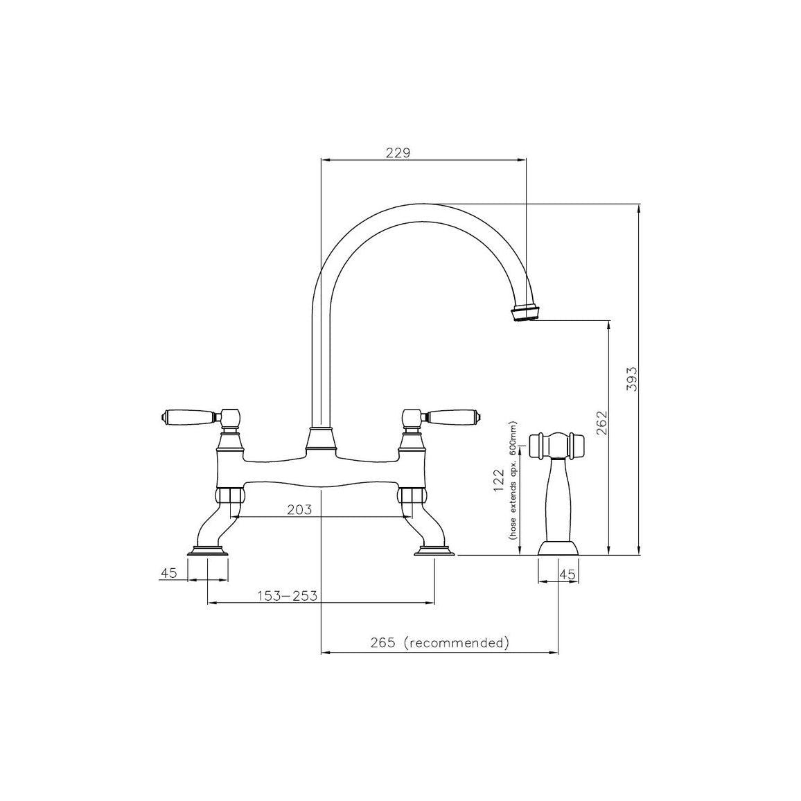 Abode Astbury Bridge Mitigeur avec douchette - Chrome