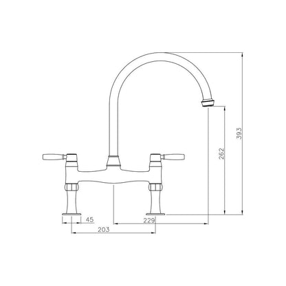 Abode Brompton Bridge Mixer Tap - Chrome