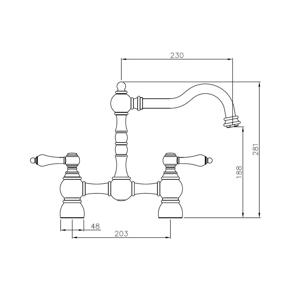 Abode Bayenne Bridge Mixer Tap - Chrome