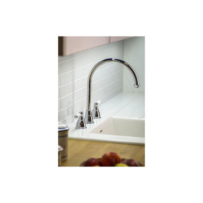 Abode Astbury 3 Part Mixer Tap - Pewter