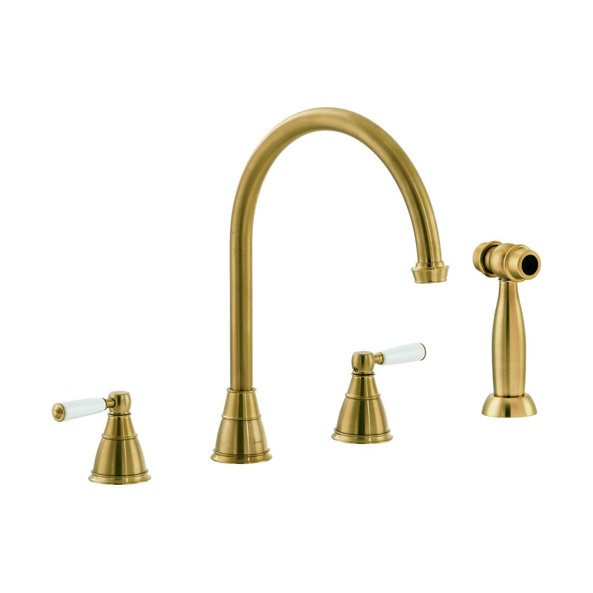 Abode Astbury 3 Part Mixer Tap w/Handspray - Forged Brass