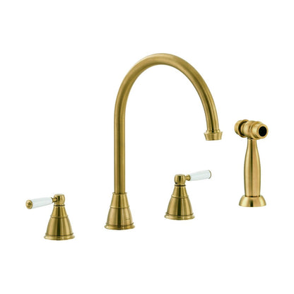 Abode Astbury 3 Part Mixer Tap w/Handspray - Forged Brass