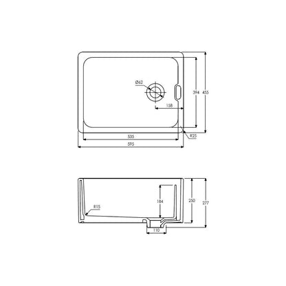 Abode New Belfast 1B Undermount Sink - White