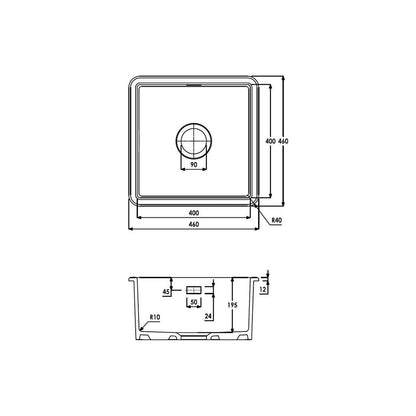 Abode Sandon 1B Ceramic Undermount/Inset Sink - White