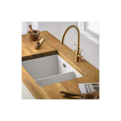 Abode Sandon 1.5B Ceramic Undermount/Inset Sink - White