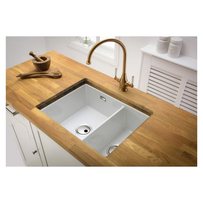 Abode Sandon 1.5B Ceramic Undermount/Inset Sink - White