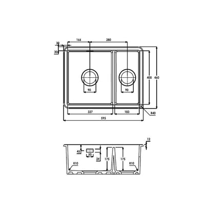 Abode Sandon 1.5B Ceramic Undermount/Inset Sink - White