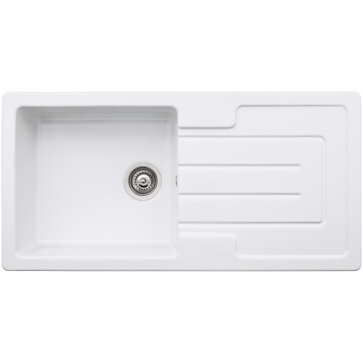 Abode Acton 1B & Drainer Ceramic Inset Sink - White