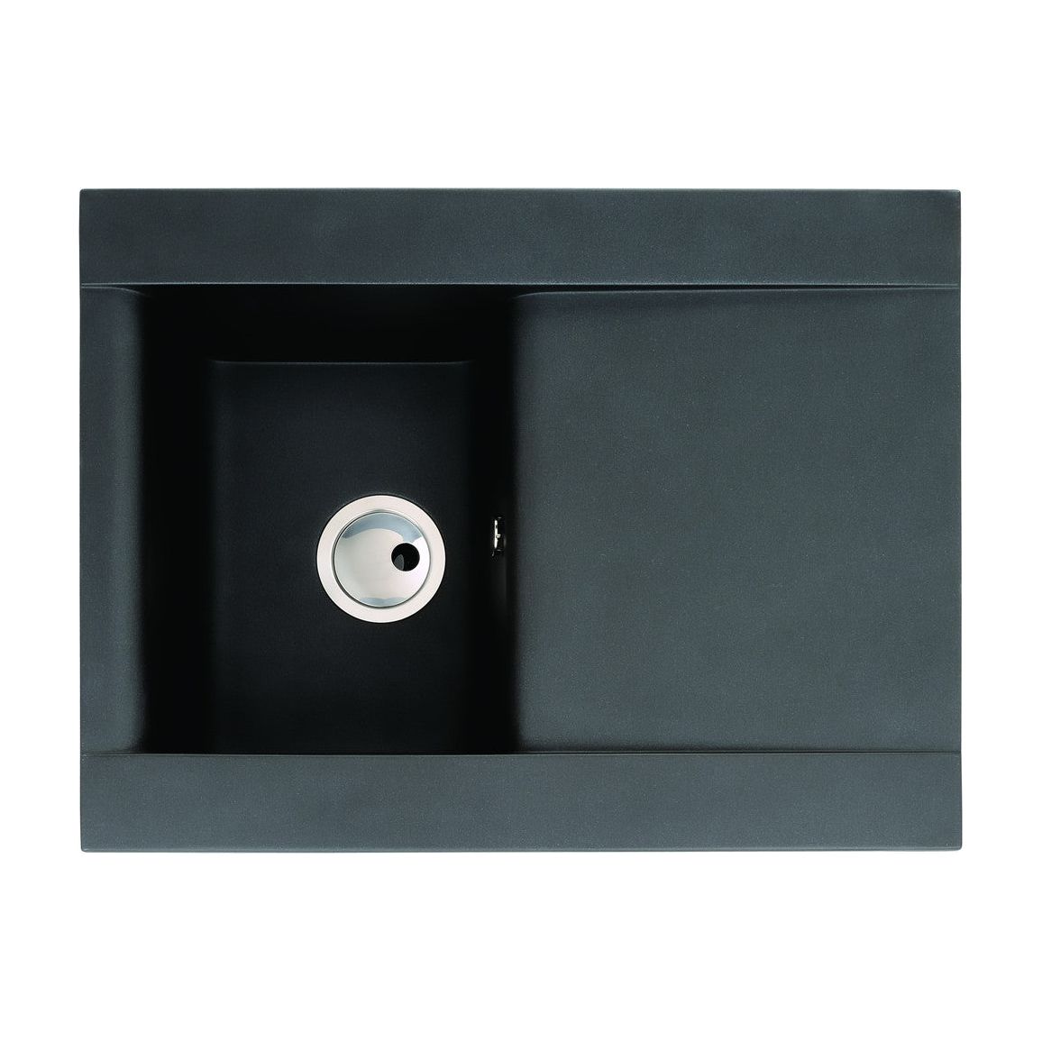 Abode Aspekt 1B & Drainer Granite Inset Sink - Black Metallic