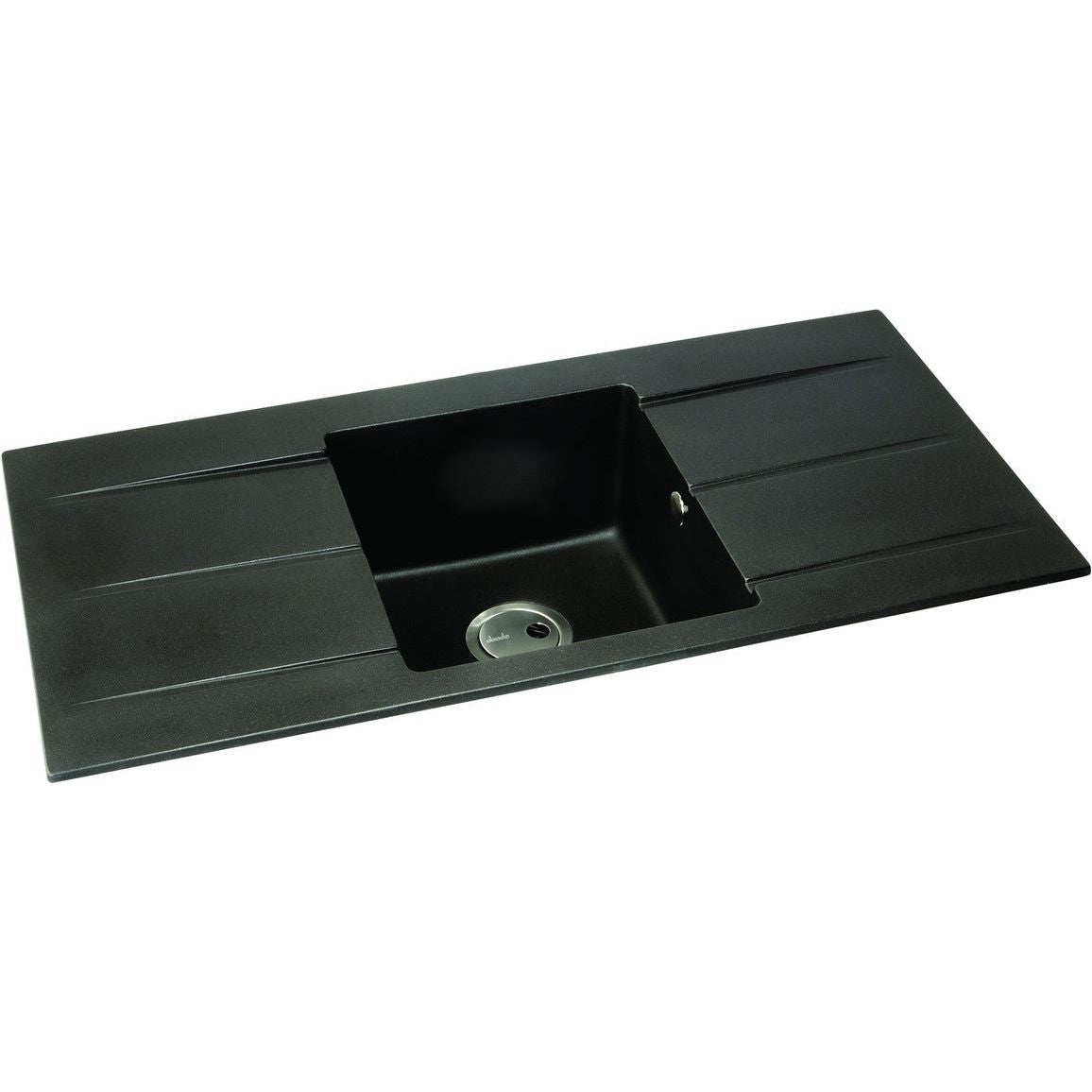 Abode Zero 1B & Double Drainer Granite Inset Sink - Black Metallic