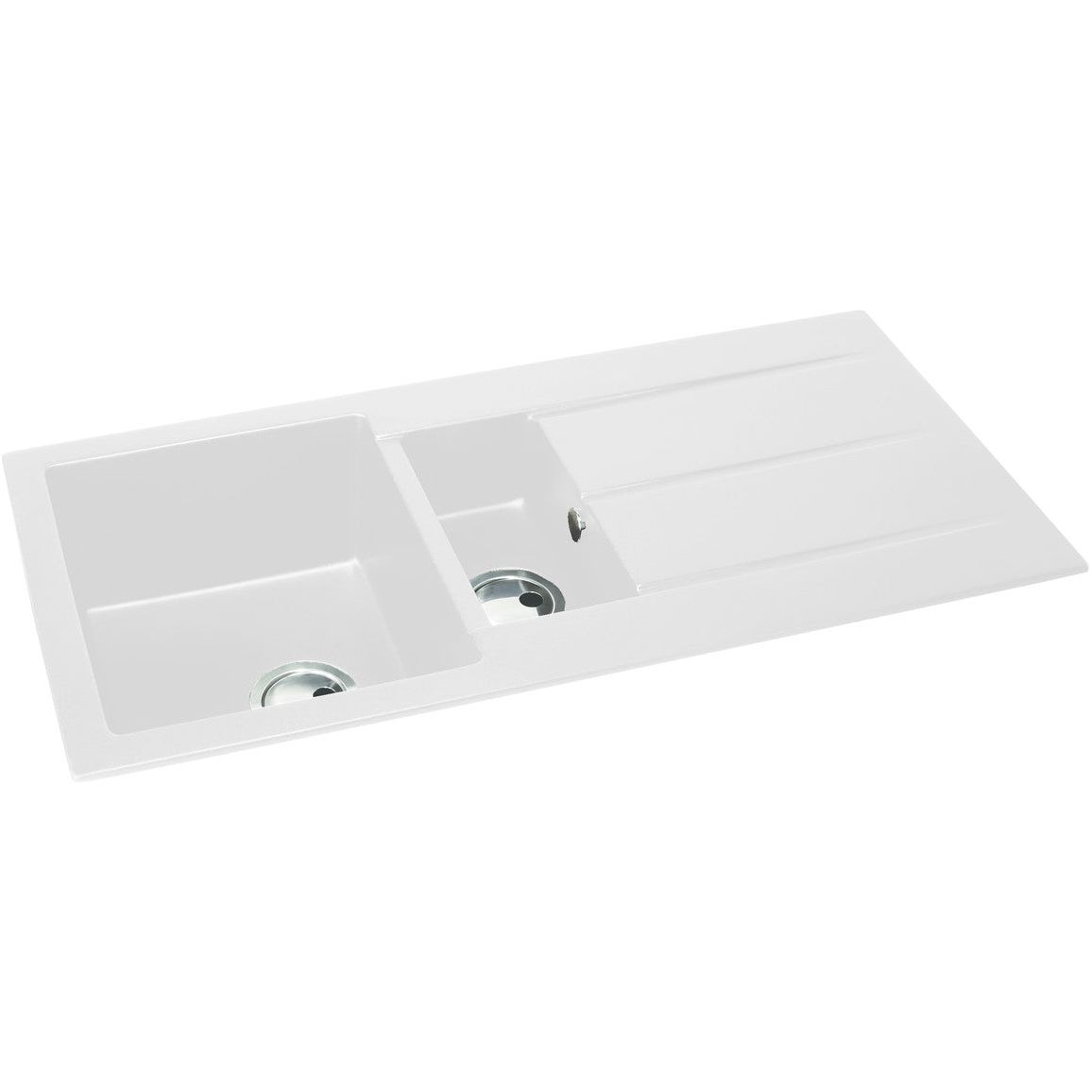 Abode Zero 1.5B & Drainer Granite Inset Sink - White