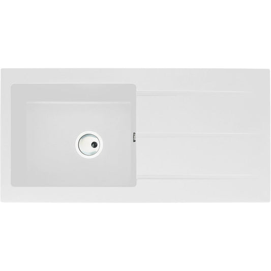 Abode Zero 1B & Drainer Granite Inset Sink - White