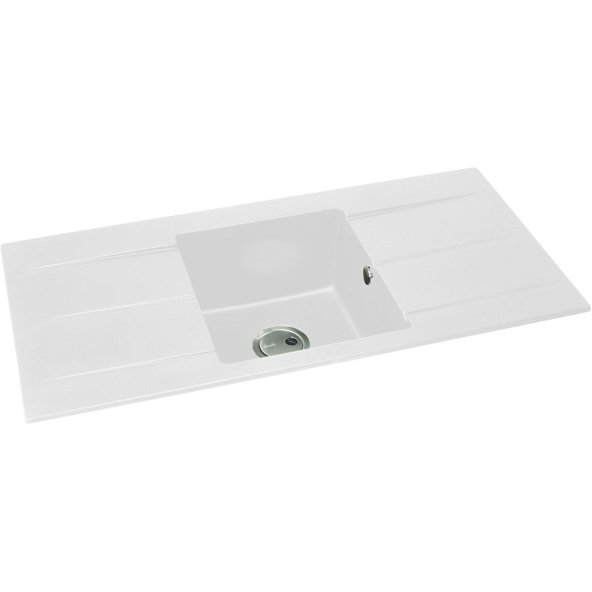 Abode Zero 1B & Double Drainer Granite Inset Sink - White