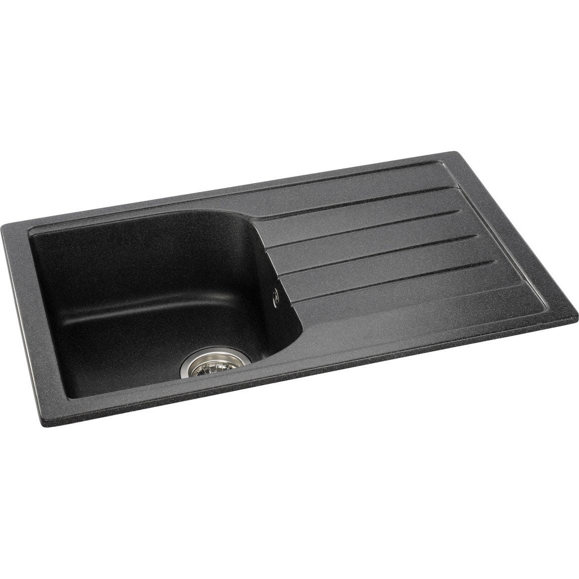 Abode Oriel 1B & Drainer Granite Inset Sink - Black