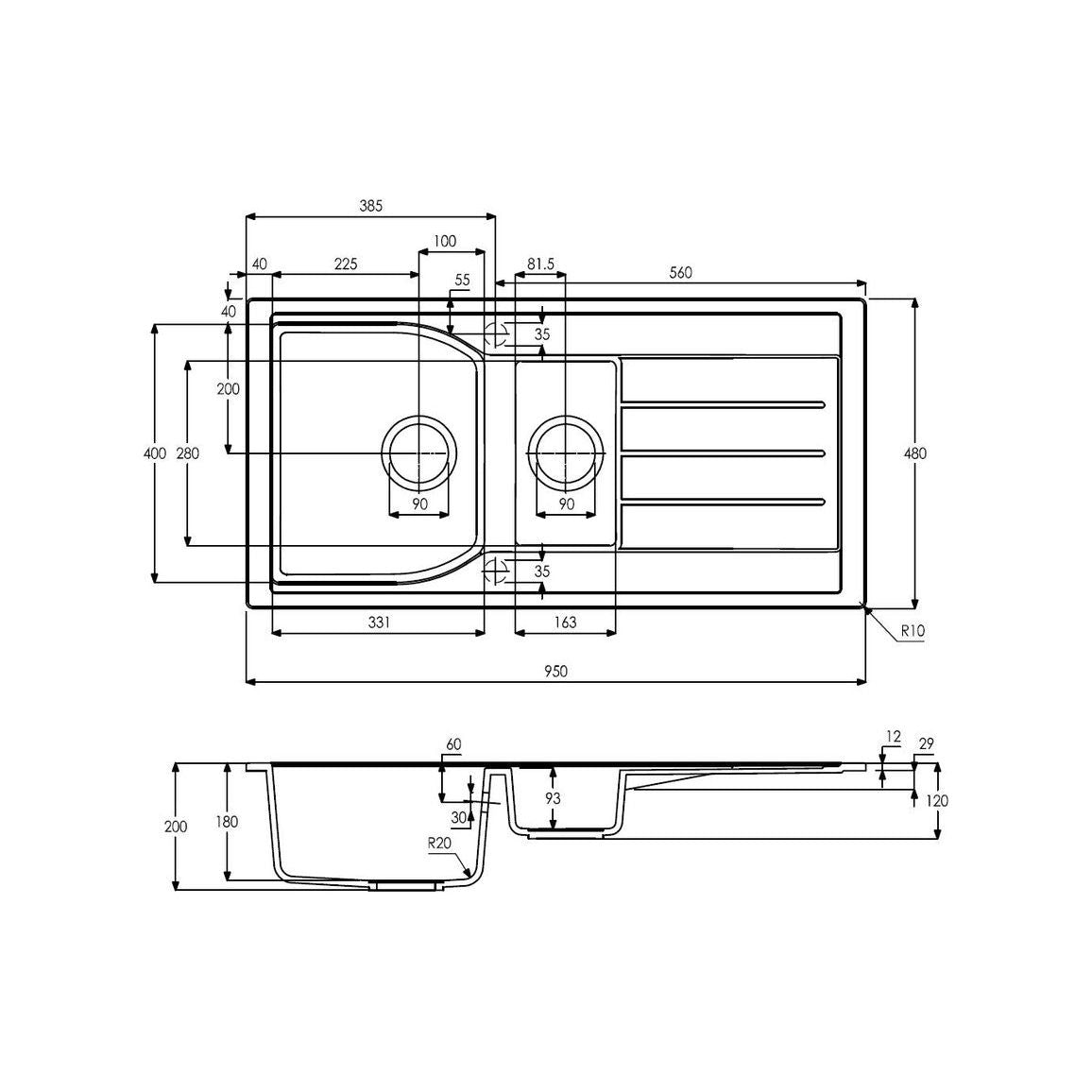 Abode Oriel 1.5B Inset Black Granite Sink & Atlas Tap Pack