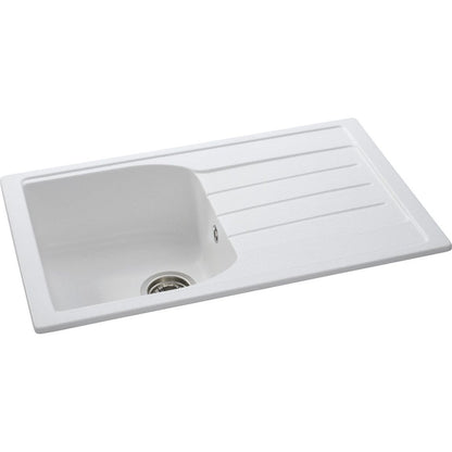 Abode Oriel 1B & Drainer Granite Inset Sink - Frost White