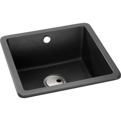 Abode Matrix Sq GR15 1B Granite Inset/Undermount Sink - Black Metallic