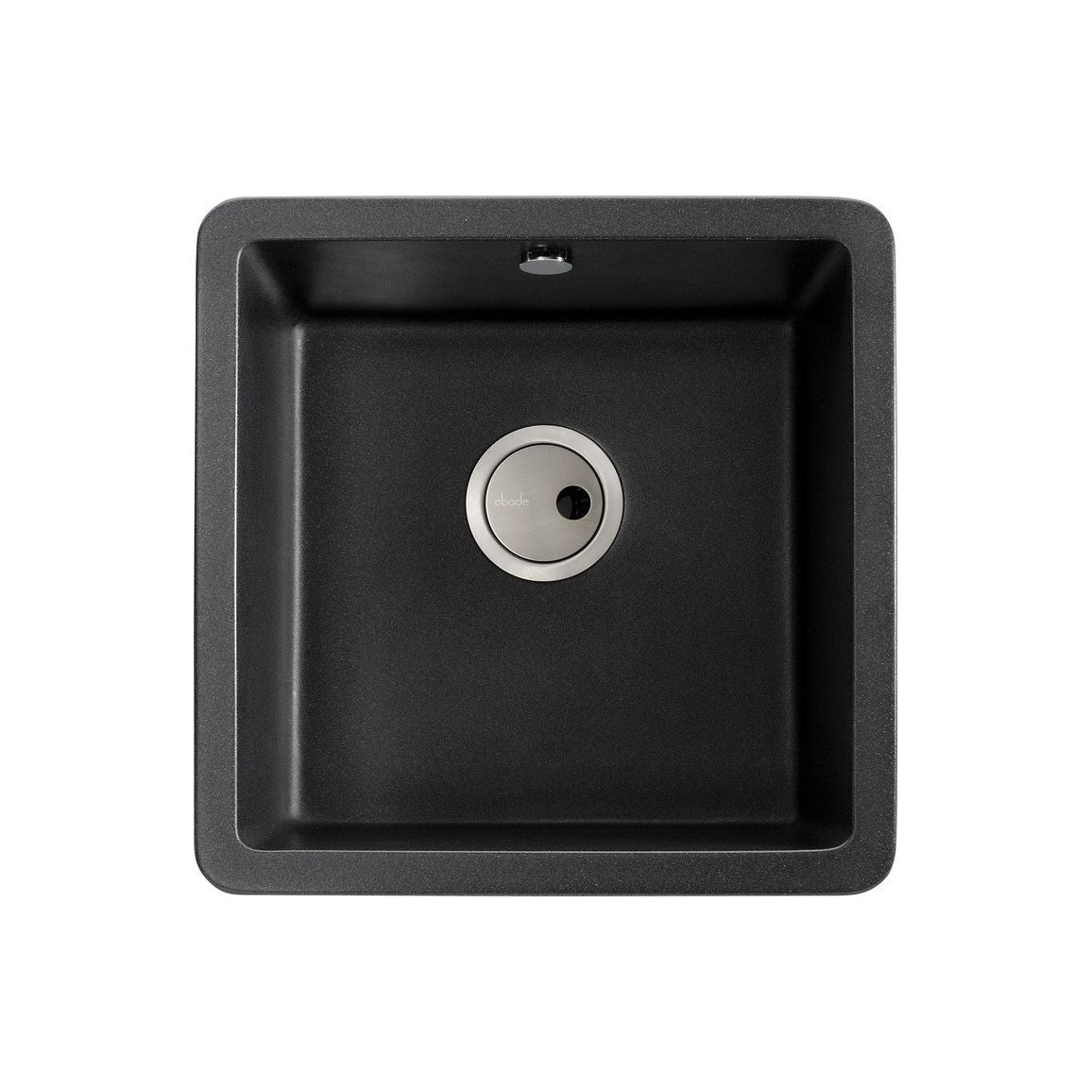 Abode Matrix Sq GR15 1B Granite Inset/Undermount Sink - Black Metallic