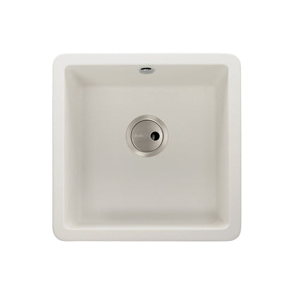 Abode Matrix Sq GR15 1B Granite Inset/Undermount Sink - White