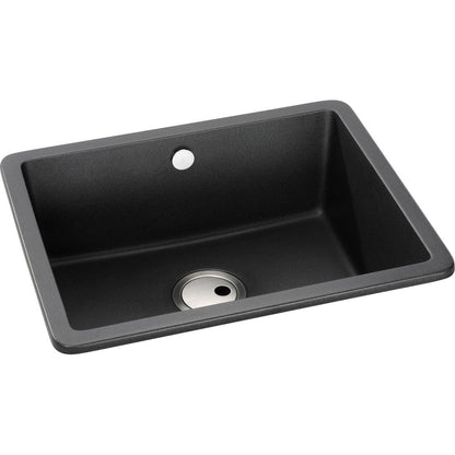 Abode Matrix Sq GR15 Large 1B Granite Inset/Undermount Sink - Black Metallic