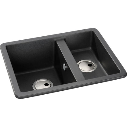 Abode Matrix Sq GR15 1.5B Granite Inset/Undermount Sink - Black Metallic