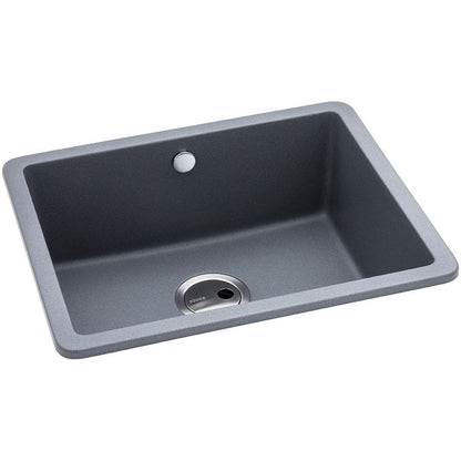 Abode Matrix Sq GR15 Large 1B Granite Inset/Undermount Sink - Grey Metallic