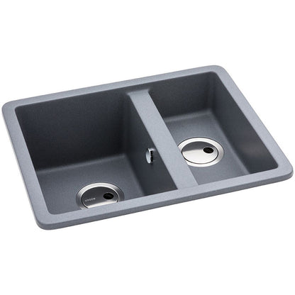 Abode Matrix Sq GR15 1.5B Granite Inset/Undermount Sink - Grey Metallic