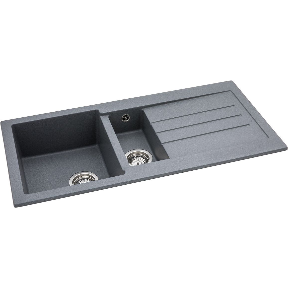 Abode Xcite 1.5B & Drainer Granite Inset Sink - Grey Metallic