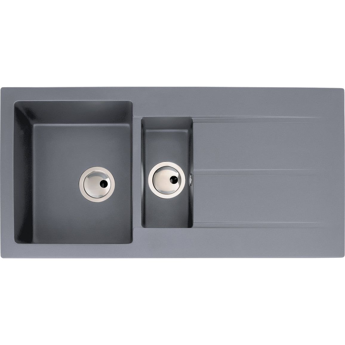 Abode Zero 1.5B & Drainer Granite Inset Sink - Grey Metallic