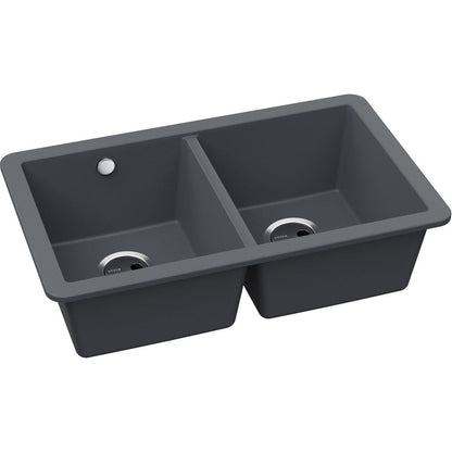 Abode Matrix Sq GR15 2B Granite Undermount Sink - Grey Metallic