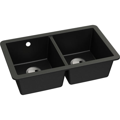 Abode Matrix Sq GR15 2B Granite Undermount Sink - Black Metallic