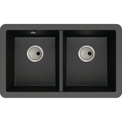 Abode Matrix Sq GR15 2B Granite Undermount Sink - Black Metallic