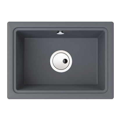 Abode Denton Compact 1B Undermount Sink - Grey Metallic