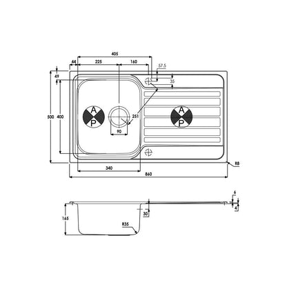 Abode Connekt 1B Inset St/Steel Sink & Nexa Tap Pack