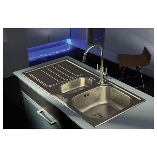 Abode Mikro 1.5B & Drainer Inset Sink (Boxed inc. wastes) - St/Steel