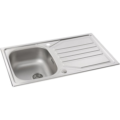 Fregadero empotrable Abode Mikro 1B y escurridor (en caja con desagüe incluido) - Inox/Acero