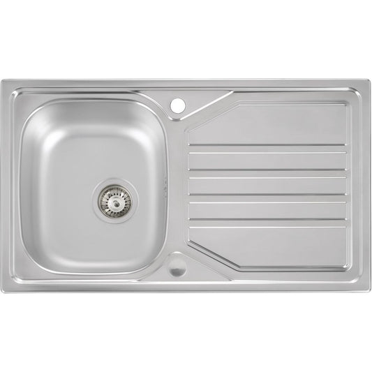 Fregadero empotrable Abode Mikro 1B y escurridor (en caja con desagüe incluido) - Inox/Acero