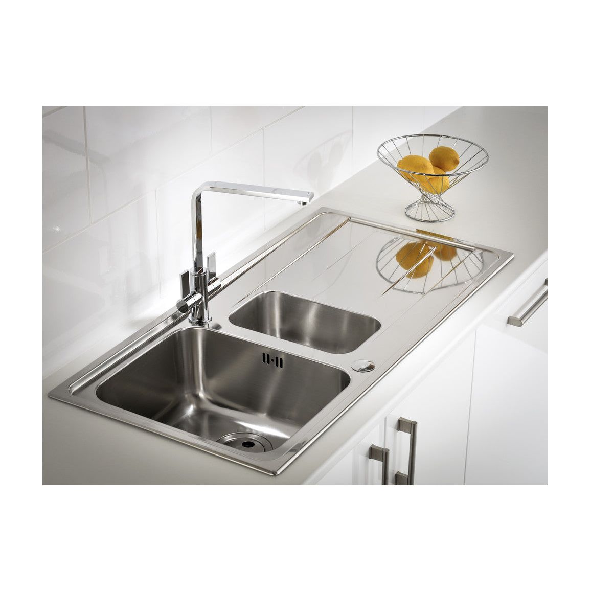 Abode Ixis 1.5B & Drainer Inset Sink - St/Steel