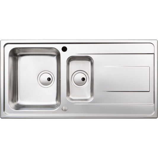 Abode Ixis 1.5B & Drainer Inset Sink - St/Steel