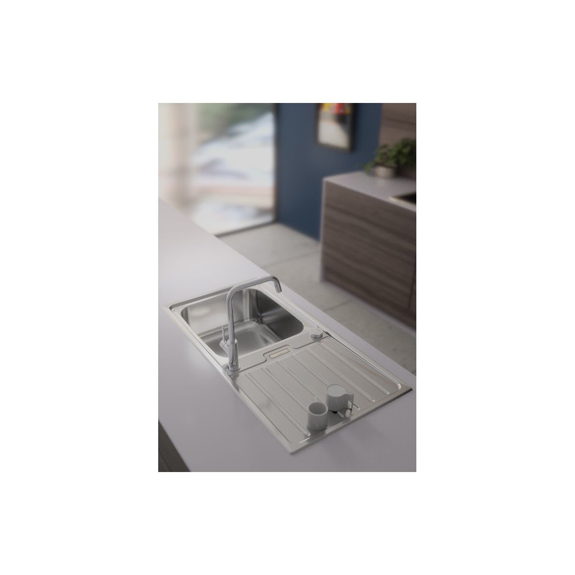 Abode Neron 1B & Drainer Inset Sink - St/Steel