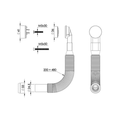 Abode Round Overflow Kit - For Ceramic/Granite Sinks