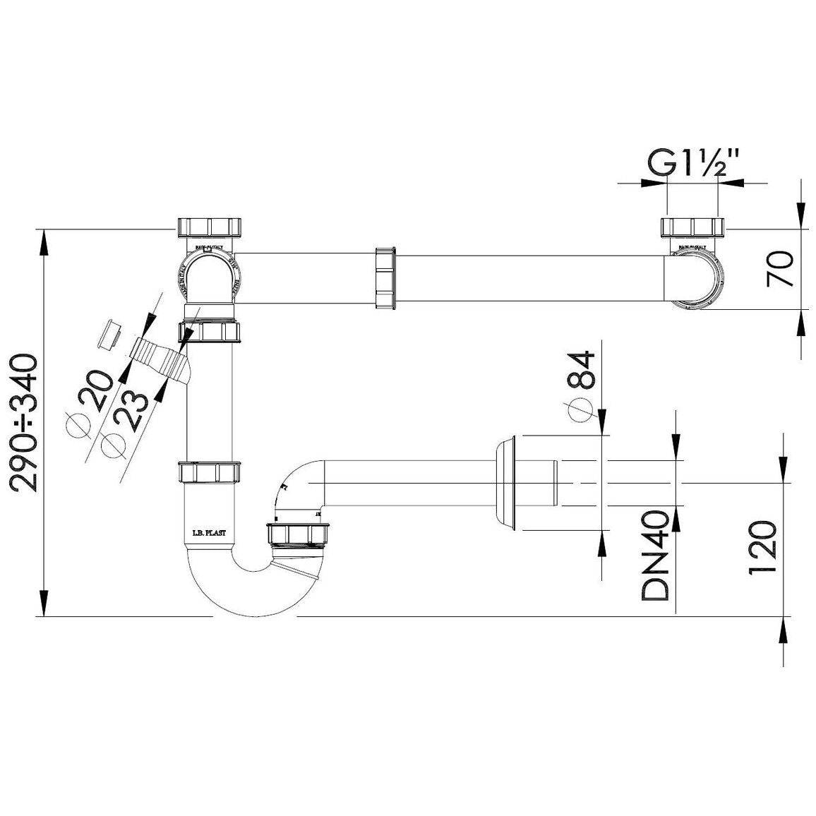 Abode Multi Bowl Pipework Kit - White