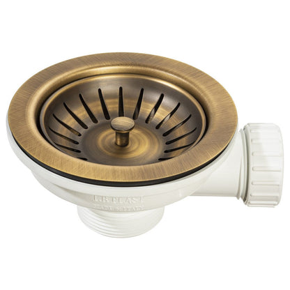 Abode 90mm (1.5") Manual Basket Strainer Waste - Antique Brass