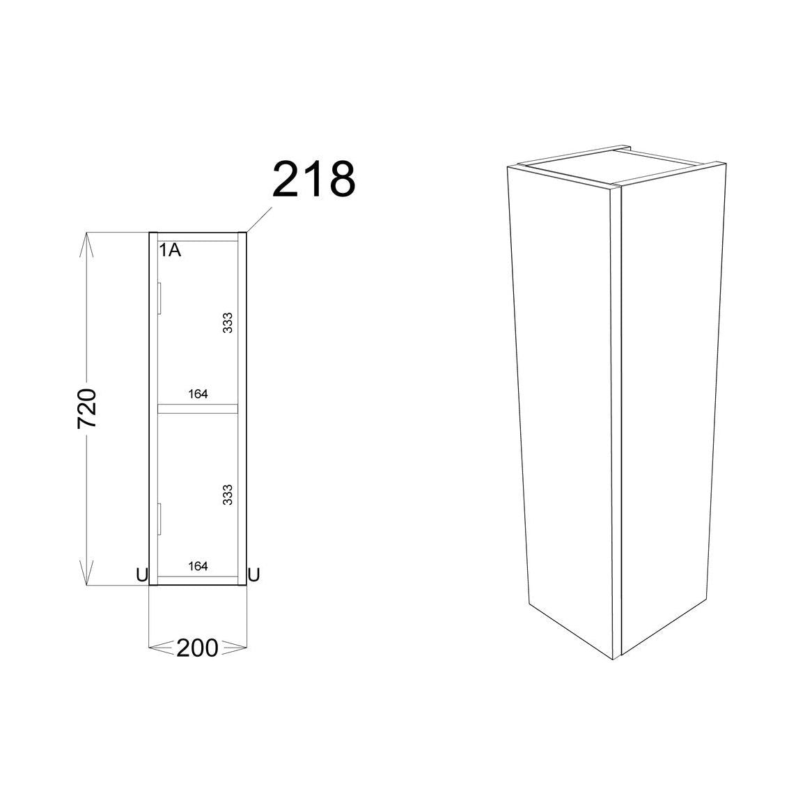 Cedar 200mm Slim Base Unit - Matt Graphite Grey