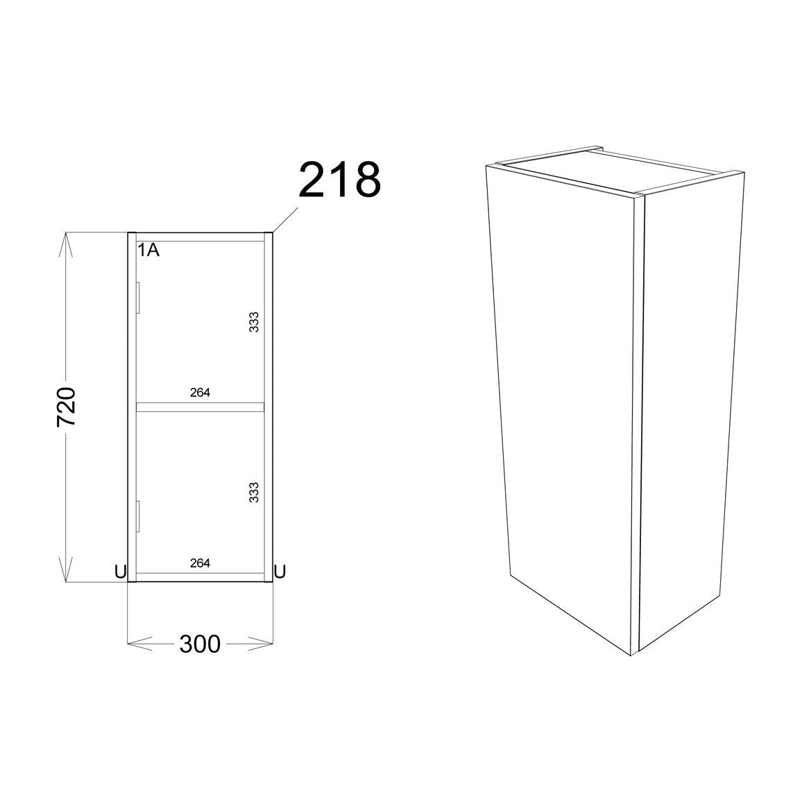 Cedar 300mm Slim Base Unit - Matt Graphite Grey