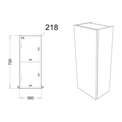 Cedar 300mm Slim Base Unit - Matt Graphite Grey